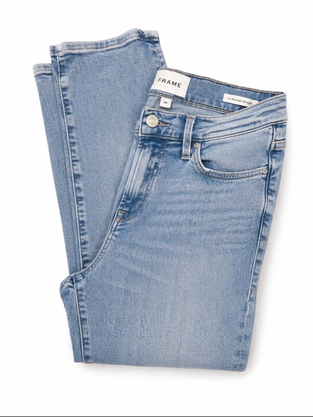 FRAME Le Nouveau Straight Jeans Women’s Size 26 Light Wash High Rise EUC